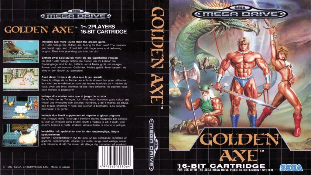 Sega Mega Drive Golden Axe cover EUROPA