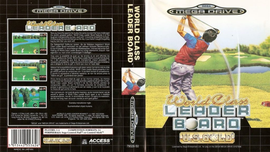 Sega Mega Drive World Class Leader Board Golf (EU, 1992) Box Cover - You Tube