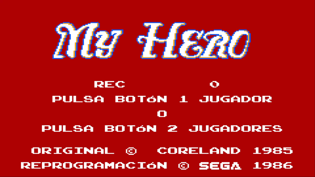 Master system My Hero - Titulo