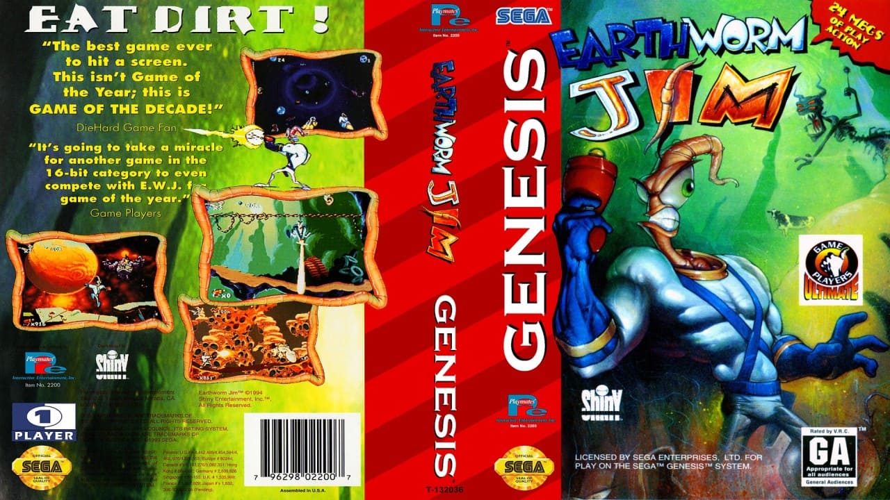 Sega Mega Drive - Earthworm Jim - Cover - You Tube