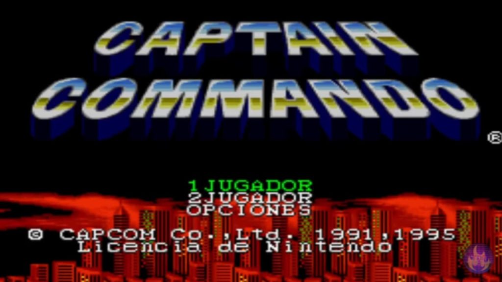 Super Nintendo Capitan Comando - Titulo del juego