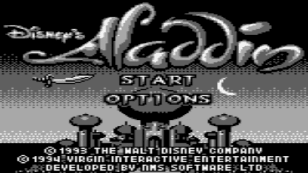 GameBoy Disney's Aladdin - Titulo de inicio del juego