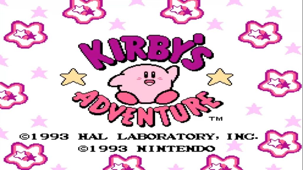 Nintendo Kirby's Adventure - Titulo de inicio del juego