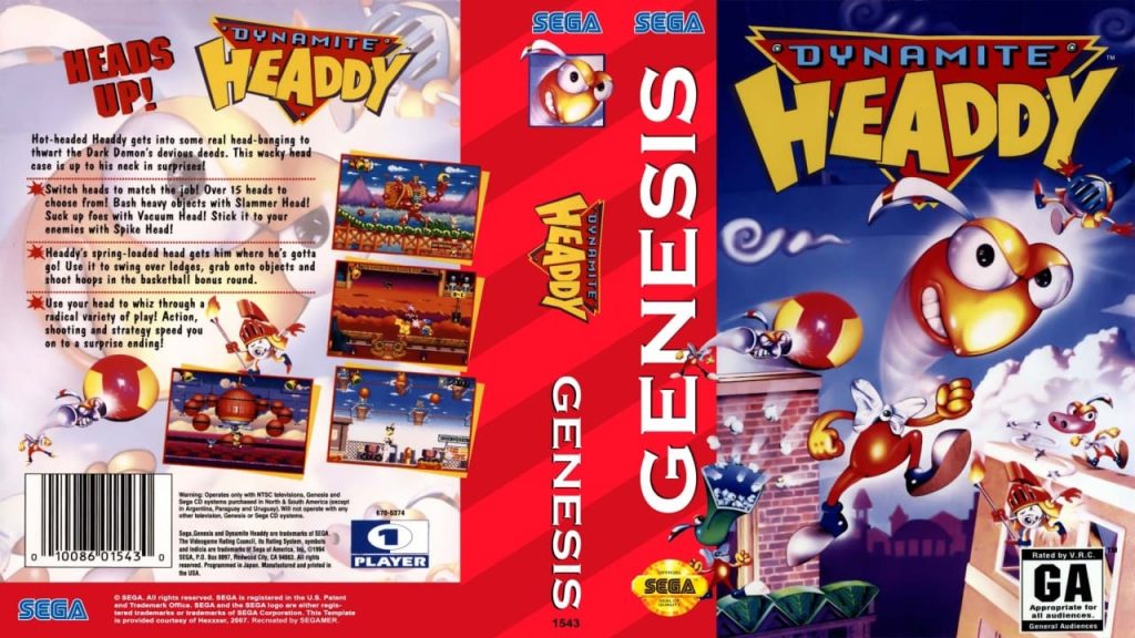 Sega Mega Drive Dynamite Headdy - Cover You Tube