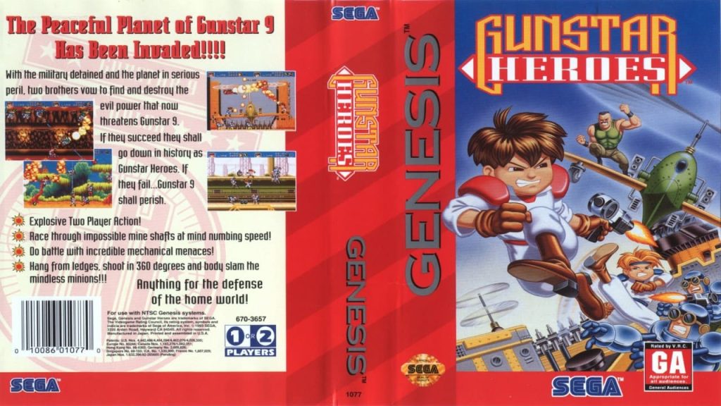 Sega Mega Drive Gameplay Gunstar Heroes ▶️ Cover