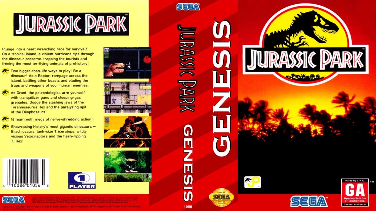 Sega Mega Drive - Jurassic Park - Cover - You tube