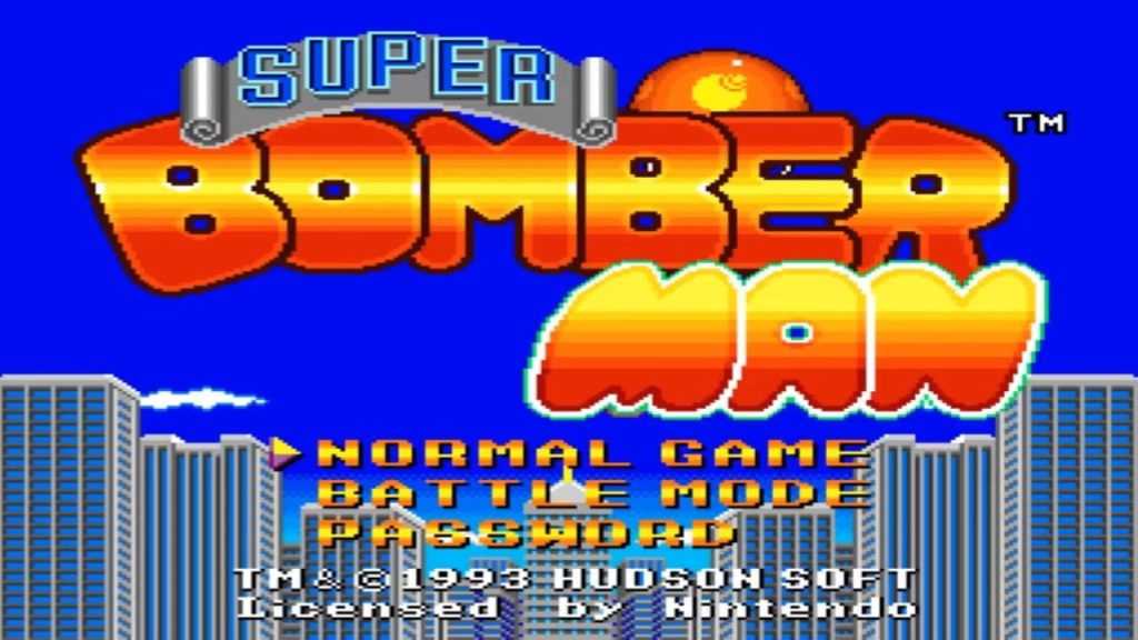 Super Bomberman - Titulo de inicio del juego