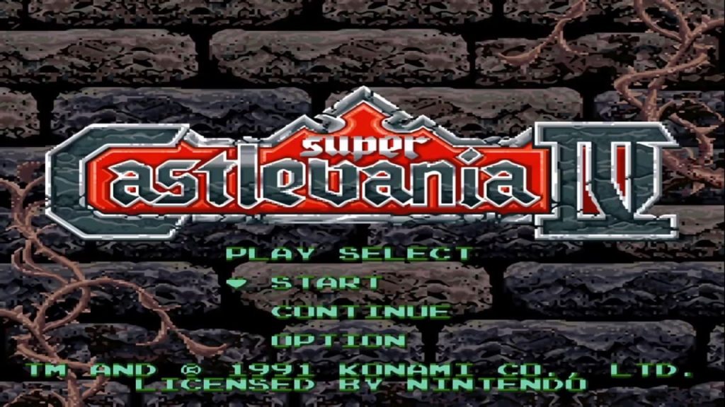 Super Castlevania IV - Titulo del inicio del juego