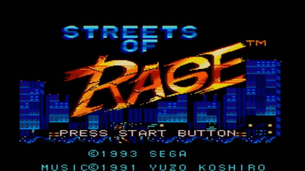 Master System Streets of Rage - Titulo de inicio del juego