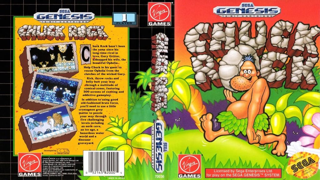 Sega Mega Drive Chuck Rock - Cover - You Tube