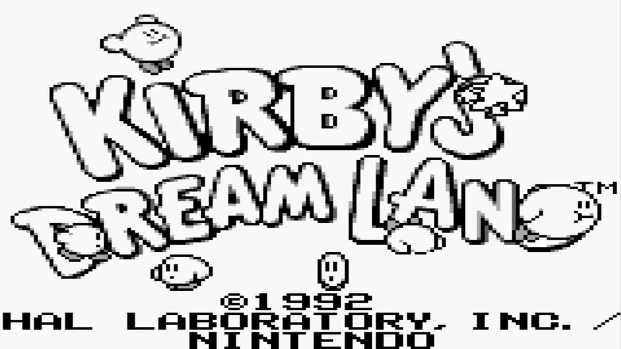 Gameboy Kirby's Dream Land - Titulo del juego