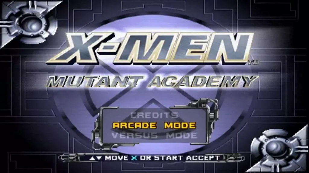 PlayStation 1 X-Men Mutant Academy - Titulo del juego