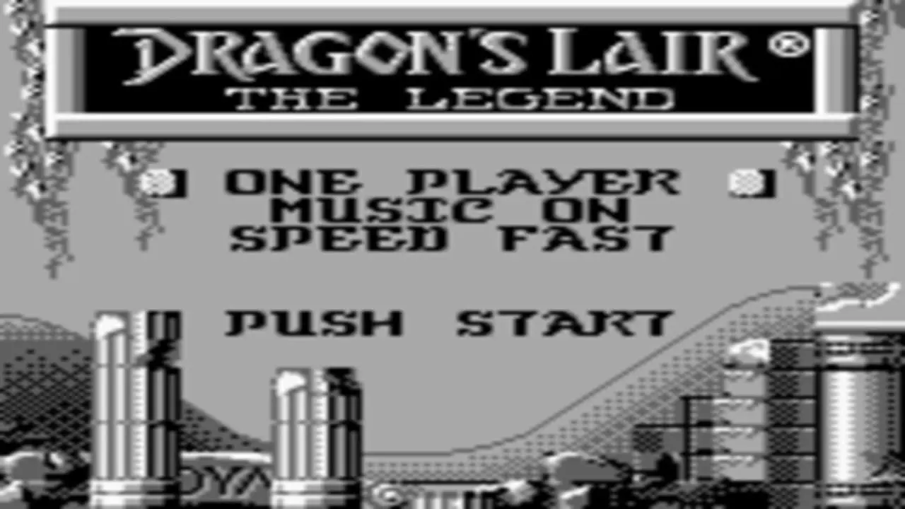 GameBoy Dragon's Lair The Legend - Titulo del juego