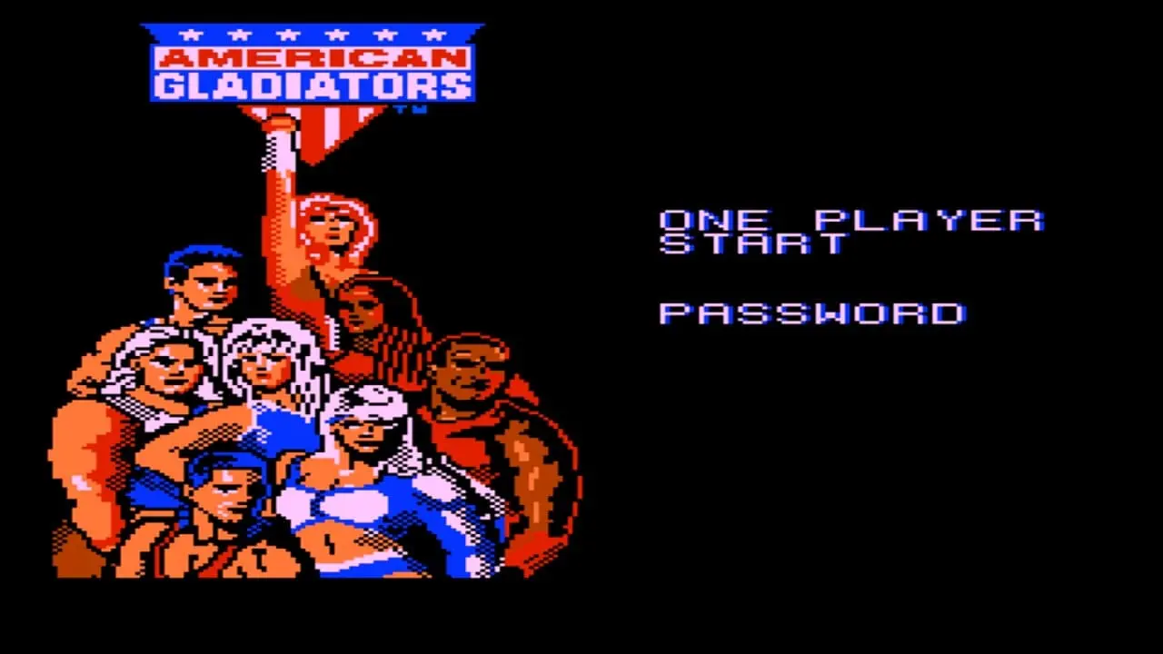 NES American Gladiators - Titulo del juego