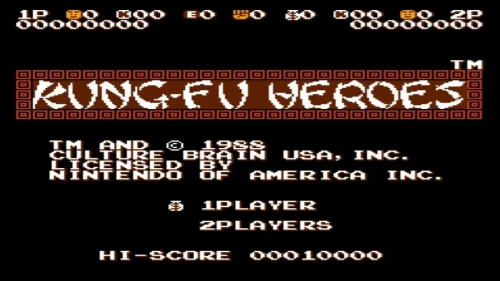 NES Kung Fu Heroes - Titulo del juego