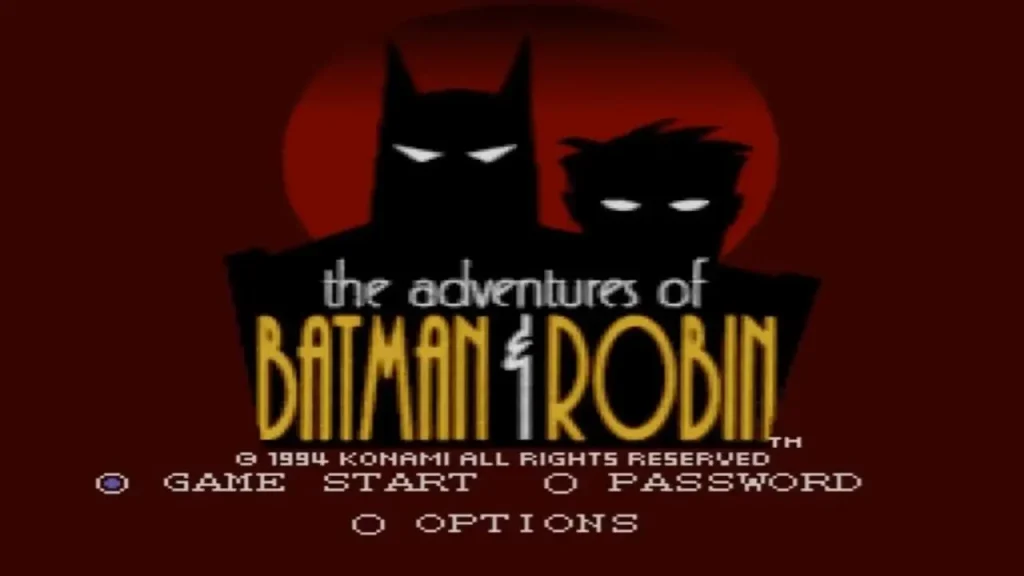 Super Nintendo The Adventures of Batman & Robin - Titulo del juego