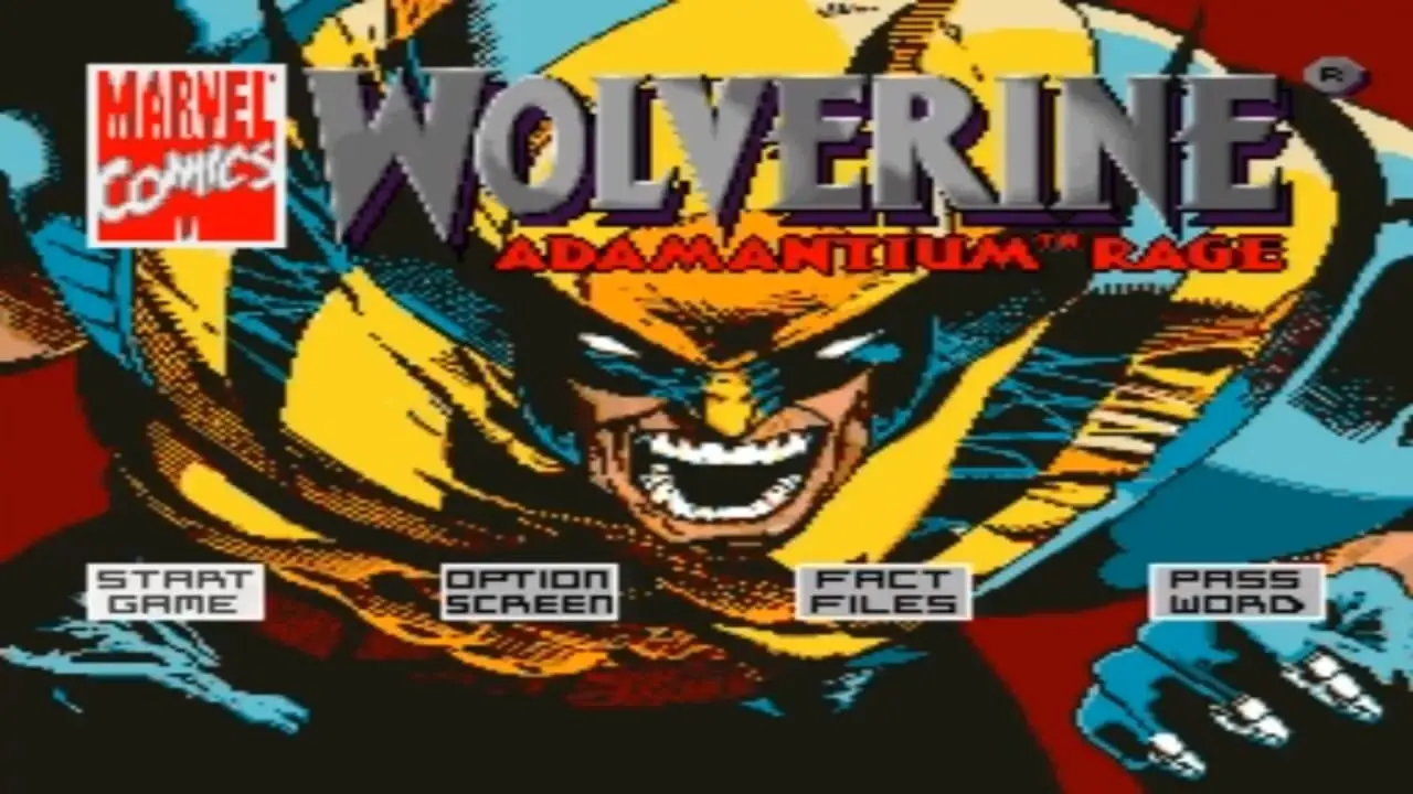 Super Nintendo Wolverine Adamantium Rage - Titulo del juego